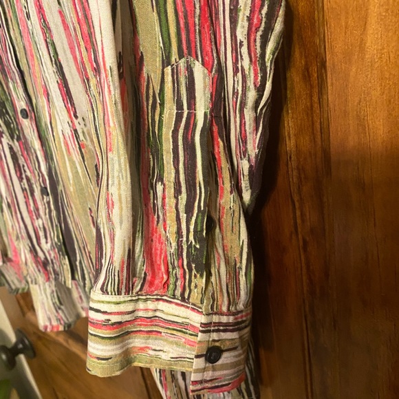 Nine West Button Down Linen Feel Blouse - Picture 5 of 8